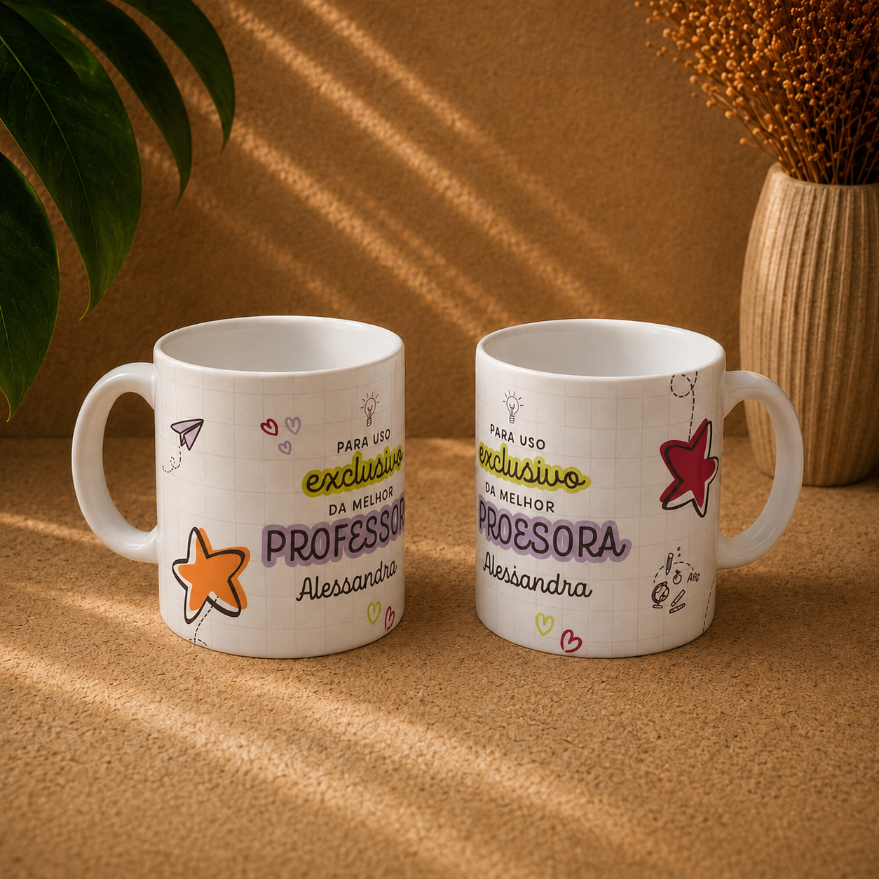 Caneca "Melhor professora (o) " personalizável